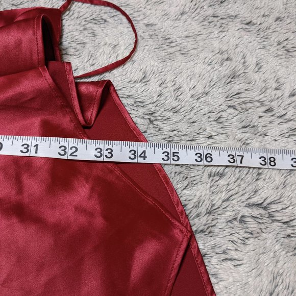 NEW House of CB London Red Lola Satin Slip Sleeveless Mini Dress Size Medium - Picture 10 of 10